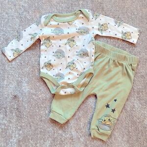 Star Wars Baby Yoda Outfit Set, Grogu, Mandalorian, The Child, Long Sleeve